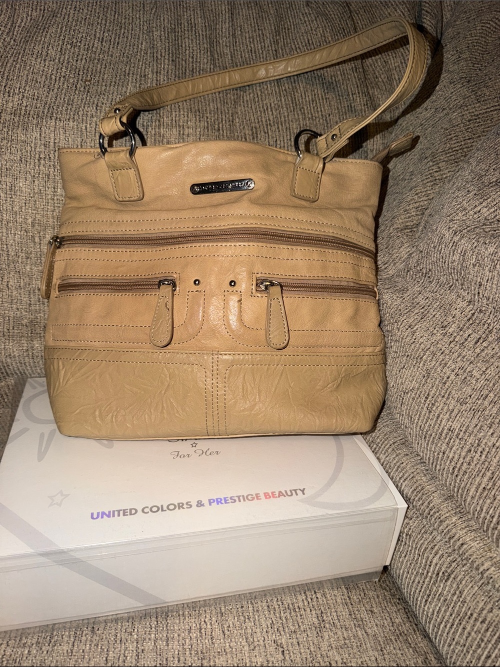 100% Genuine Leather Stone Mountain Neutral Women's Classic Shoulder Bag